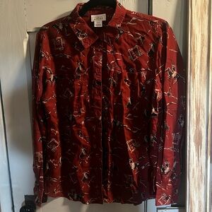 Women’s Ariat western print button down shirt medium